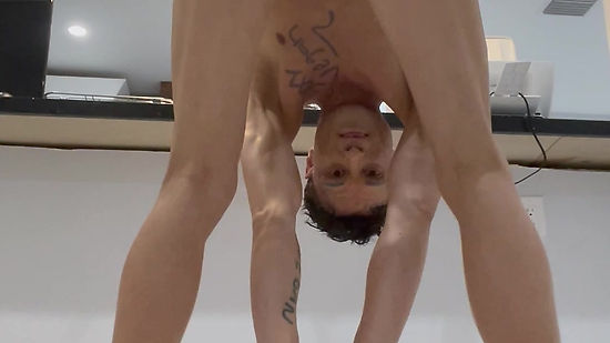 Naked Jumping Jacks, nude full view twerking w/eye contact, dick jerking & jiggling